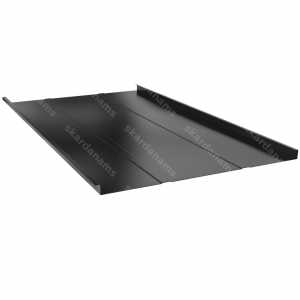 Metal roofing panels with strengthening ribs